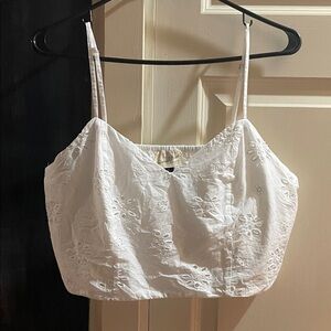 Universal Thread White Eyelet Cropped Camisole